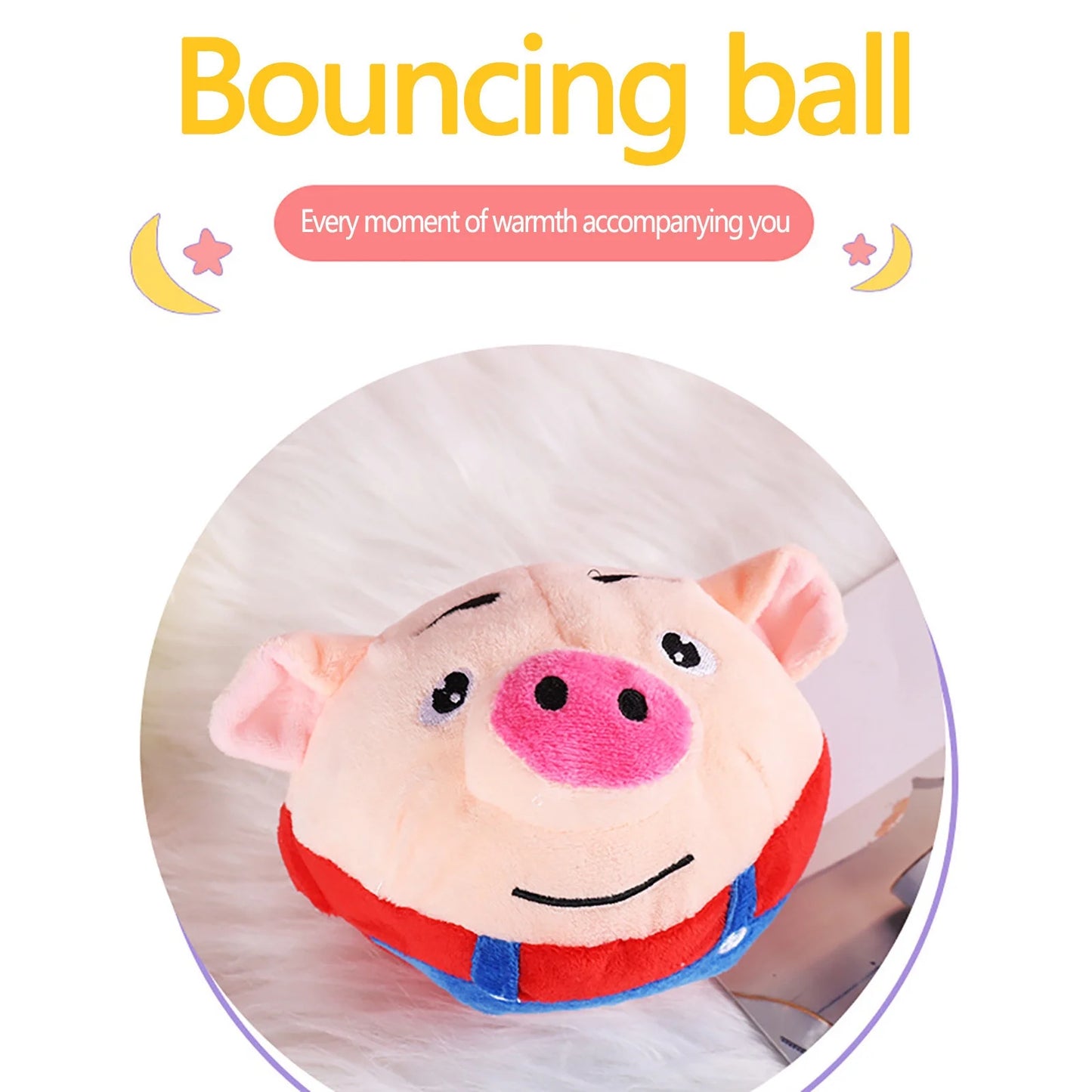 Interactive Plush Dog Toy Ball with Sound - Durable Bouncing Rabbit Design for Aggressive Chewers, Featuring 60 Songs and Squeaker