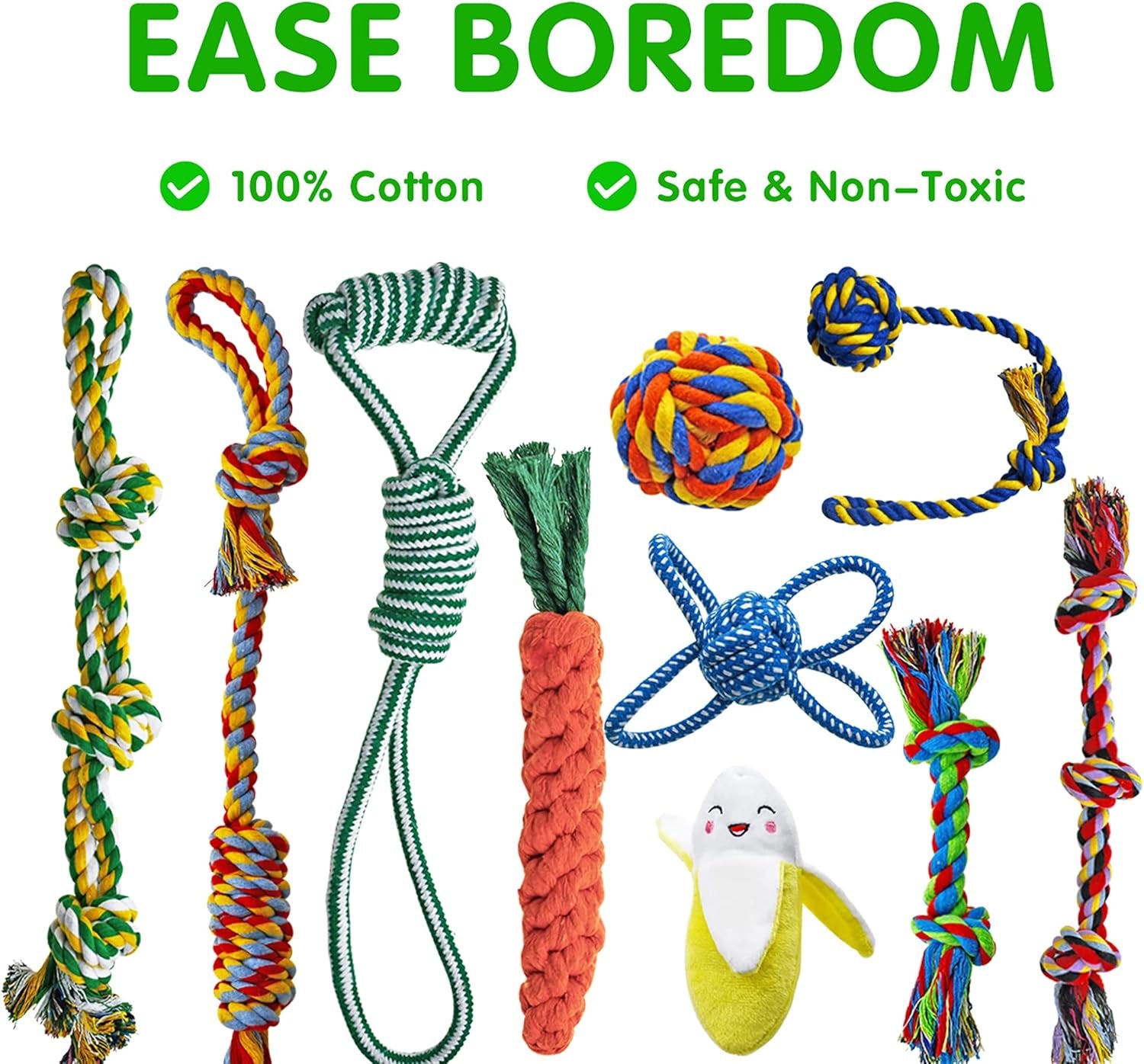 Puppy Teething Chew Toy Bundle - 14 Pack of Durable Chew Toys, Tug of War Toys, Squeaky Balls, and IQ Treat Balls for Small Dogs