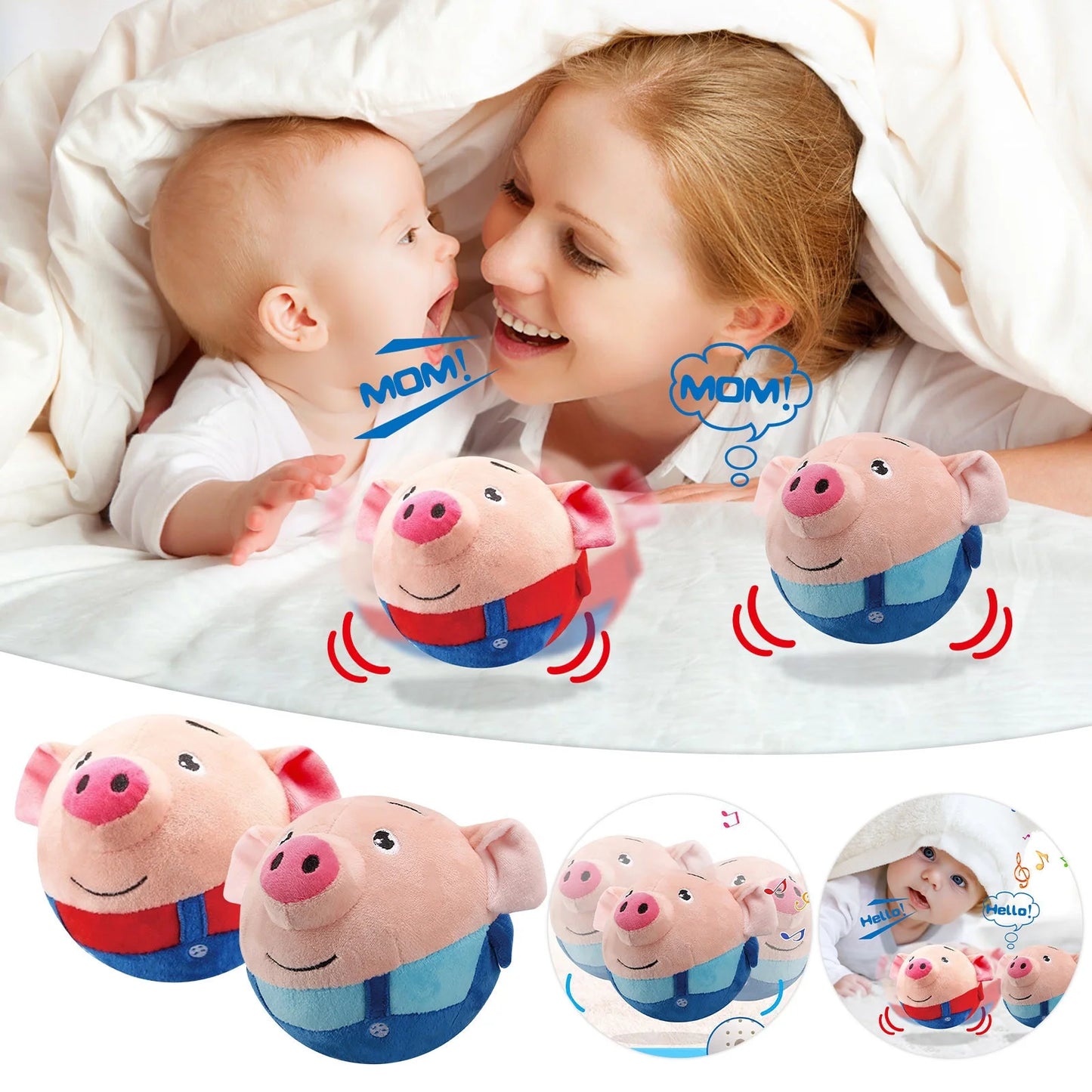 Interactive Plush Dog Toy Ball with Sound - Durable Bouncing Rabbit Design for Aggressive Chewers, Featuring 60 Songs and Squeaker