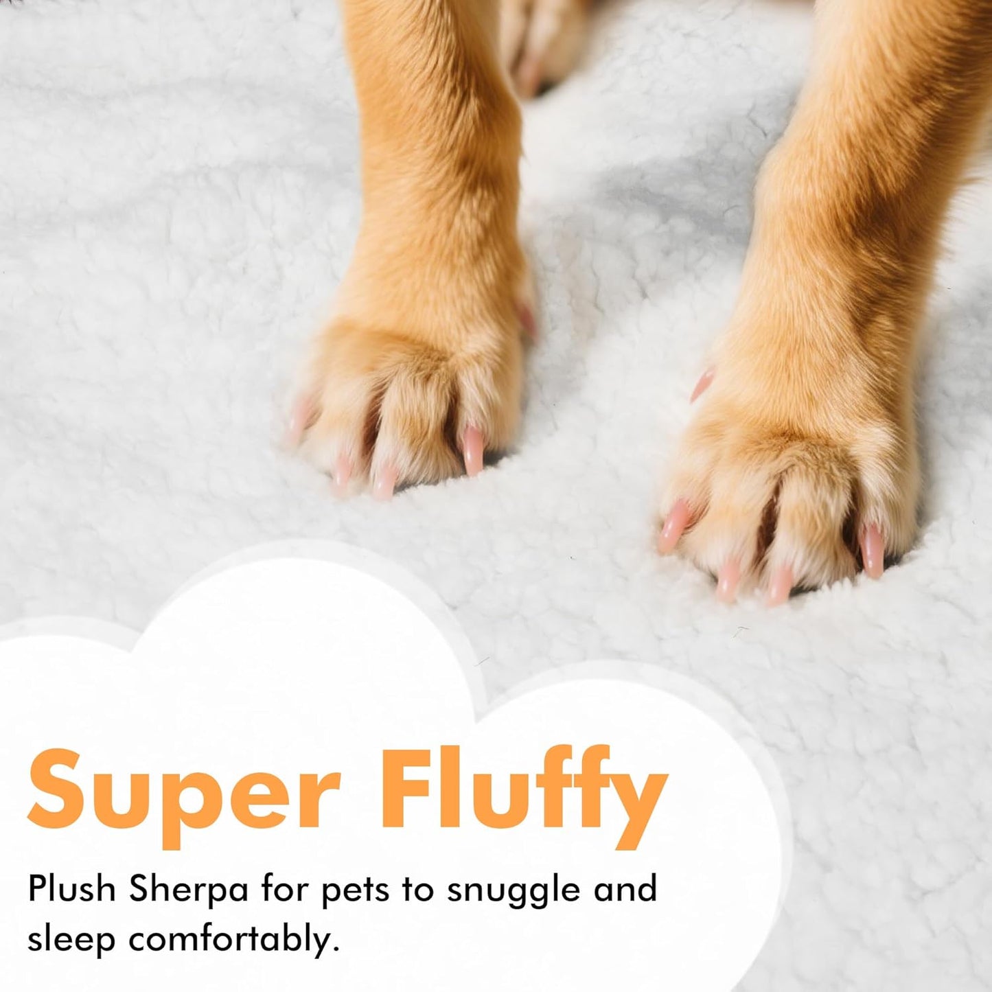 Large Dog Fleece Blankets - Soft and Fluffy Pet Throws for Couch, Sofa, Dog Beds, and Car Seats, Washable, 50x60 Inches, Beige